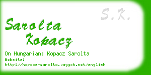 sarolta kopacz business card